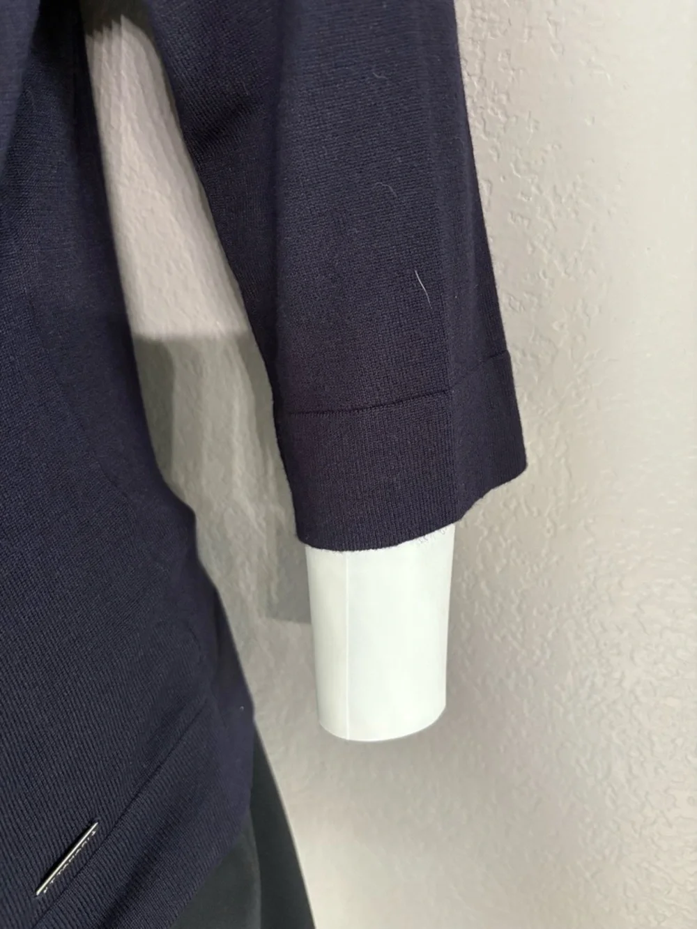 Tahari Navy Button-Front Cardigan